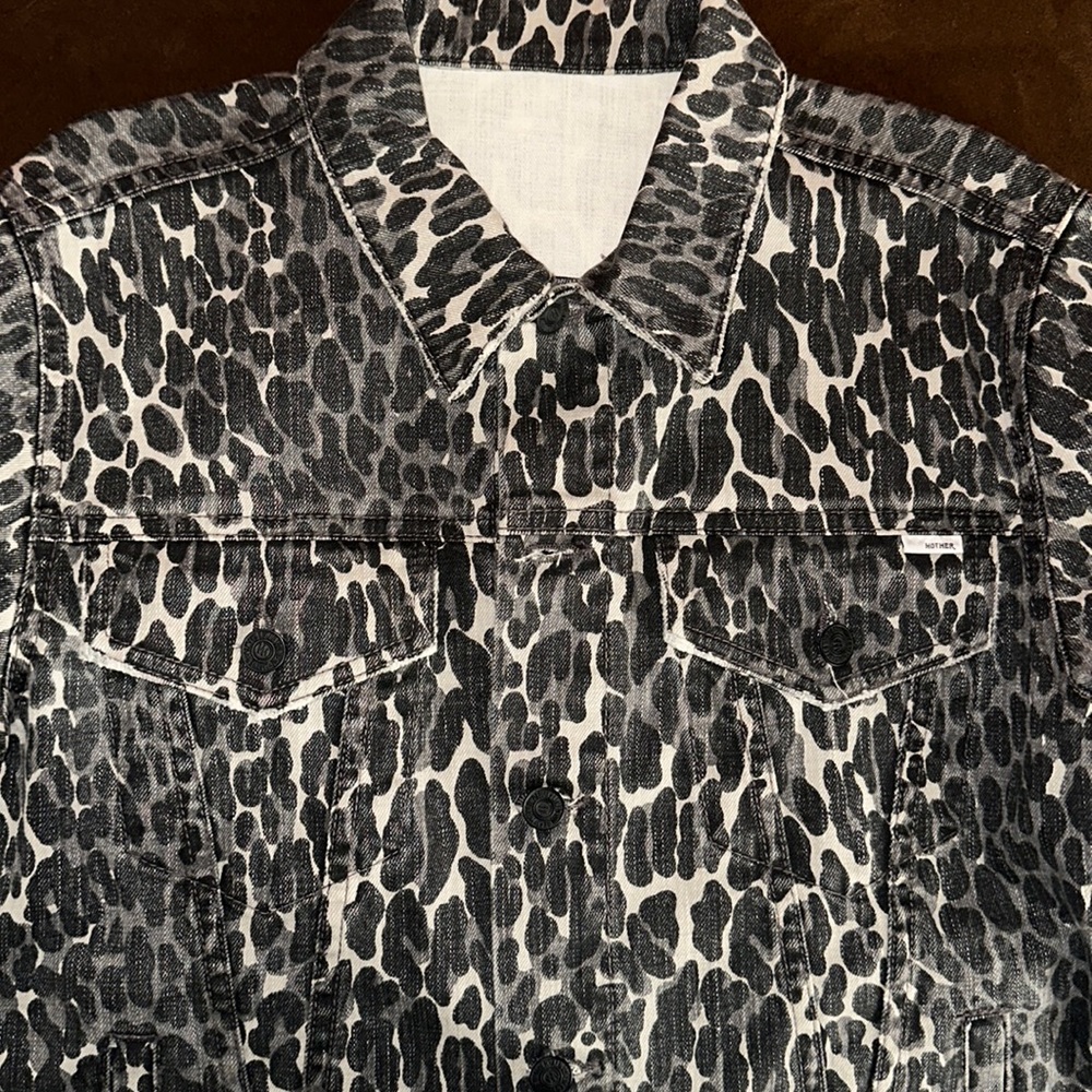 Mother denim animal print leopard fray